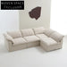 Luxurious White Fabric Modular Sectional Cloud Couch, Feather-Filled Living Room Sofa