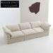 Luxurious White Fabric Modular Sectional Cloud Couch, Feather-Filled Living Room Sofa