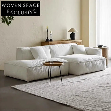 Luxurious White Linen Feather Sectional Sofa Set for Modern Living