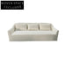 Luxurious White Linen 3-Seat Sofa Couch - Modern Solid Wood Living Room Furniture