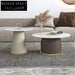 Luxurious White Marble Top Coffee Table with Gold Stainless Steel Base