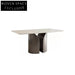 Luxurious White Marble Top Stainless Steel Dining Table for Modern Homes