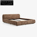 Luxurious Wooden Frame Soft Teddy Fabric High Headboard King Size Bed
