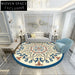 Luxurious Wool European Neoclassical Round/Oval Floral Area Rug for Elegant Homes