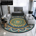 Luxurious Wool European Neoclassical Round/Oval Floral Area Rug for Elegant Homes