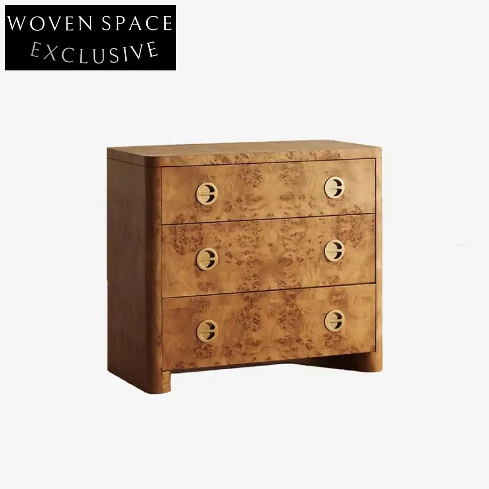 Luxury 3-Drawer Wood Dresser Sideboard for Bedroom Living Room Storage Cabinet