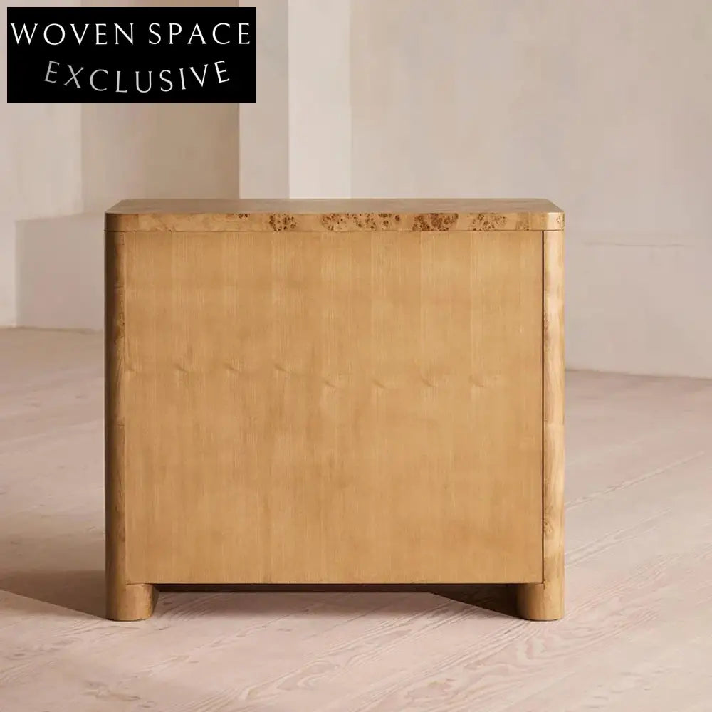 Luxury 3-Drawer Wood Dresser Sideboard for Bedroom Living Room Storage Cabinet