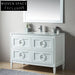 Luxury 48-inch Solid Wood Dual Sink Bathroom Vanity with Marble Top