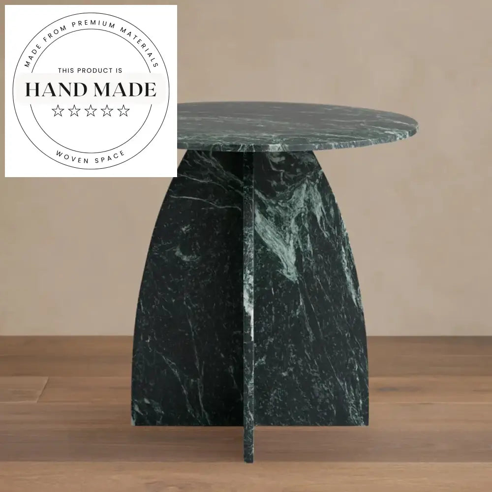 Luxury 56cm Round Natural White Marble Modern Side Table