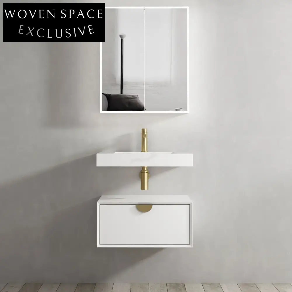 Luxury 59-inch Waterproof Double Sink Bathroom Vanity Unit with Soft-Close Drawers