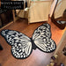 Luxury Abstract Butterfly Design Black White Area Rug for Home Decor