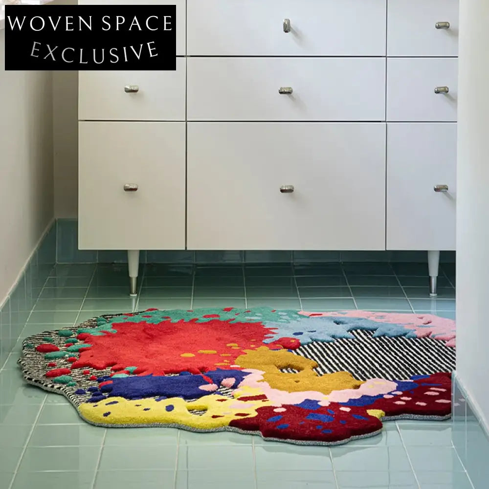 Luxury Abstract Pattern Handmade Area Rug for Living Room, Kids' Playroom Carpet