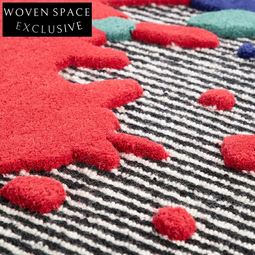 Luxury Abstract Pattern Handmade Area Rug for Living Room, Kids' Playroom Carpet