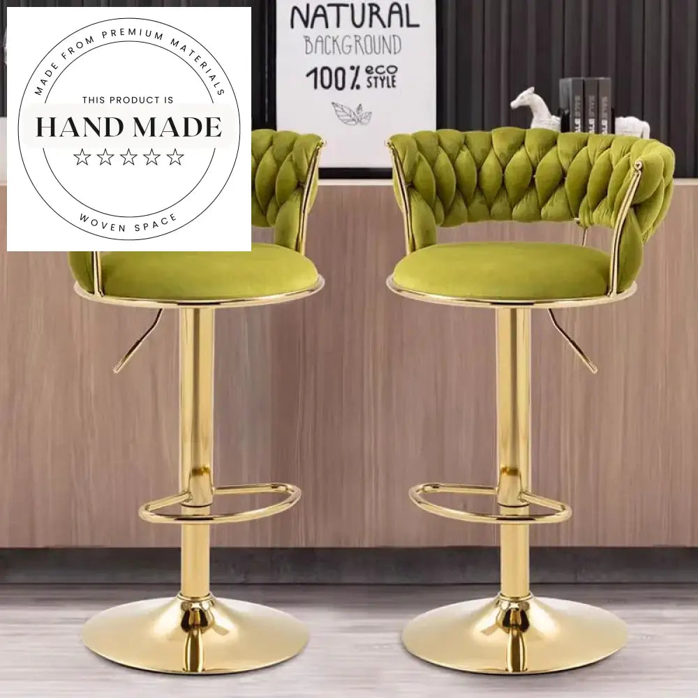 Luxury Adjustable Swivel Golden Velvet Bar Stool