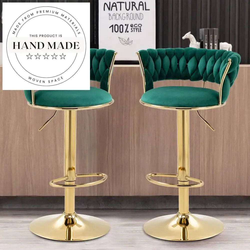 Luxury Adjustable Swivel Golden Velvet Bar Stool