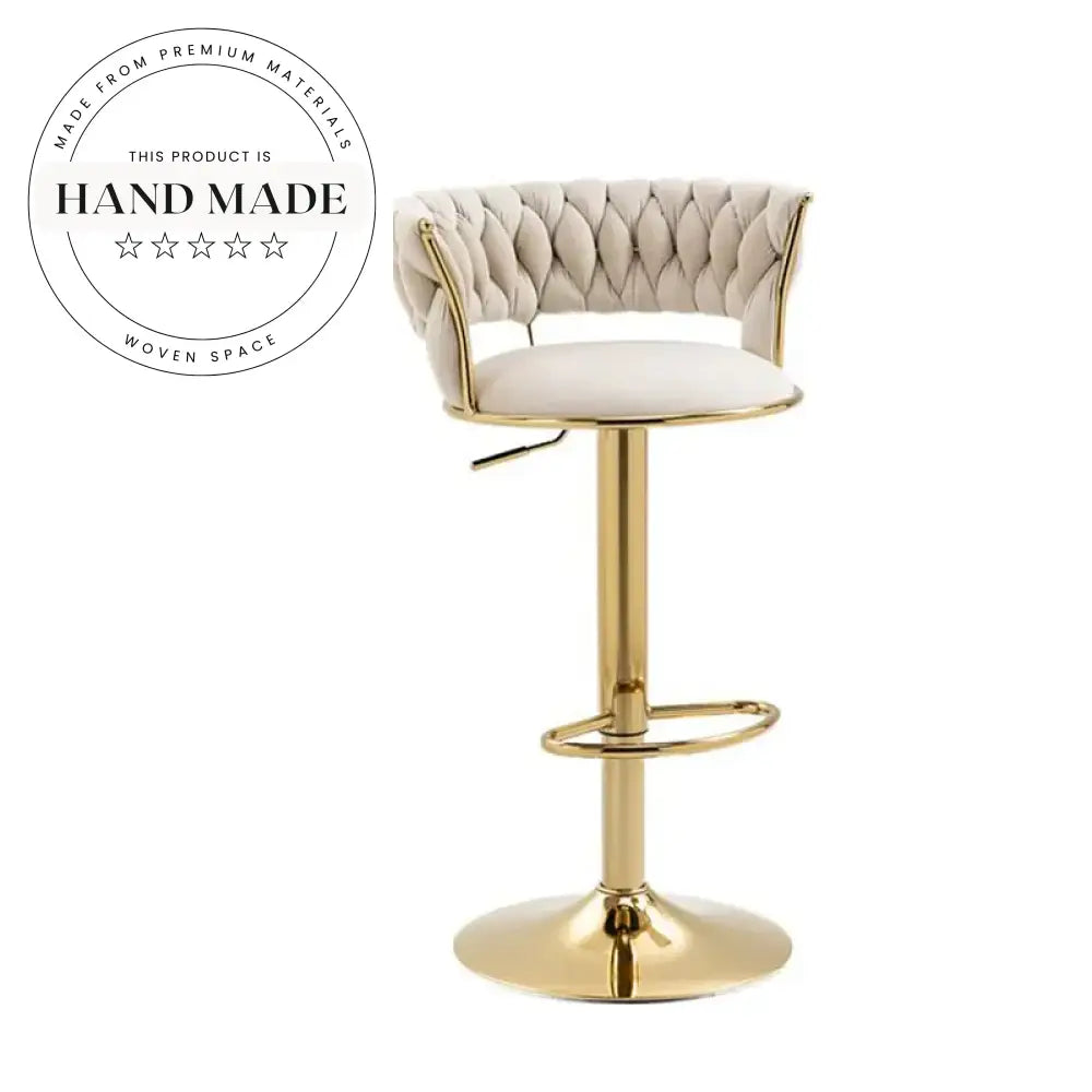 Luxury Adjustable Swivel Golden Velvet Bar Stool