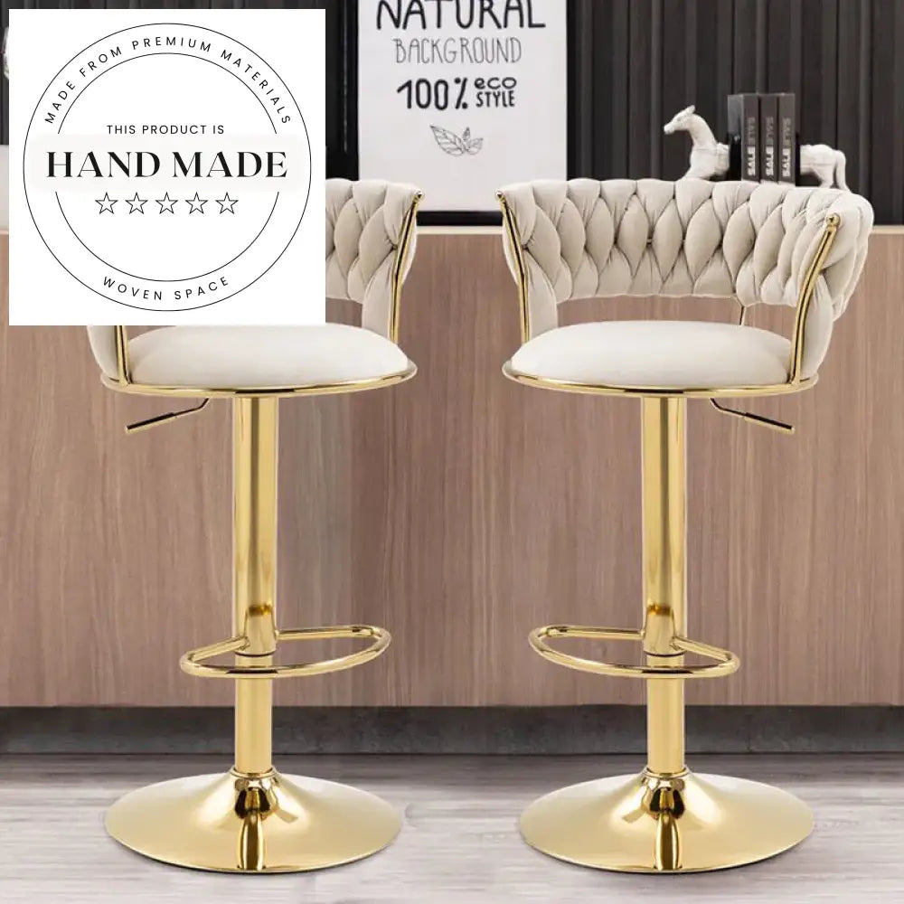 Luxury Adjustable Swivel Golden Velvet Bar Stool