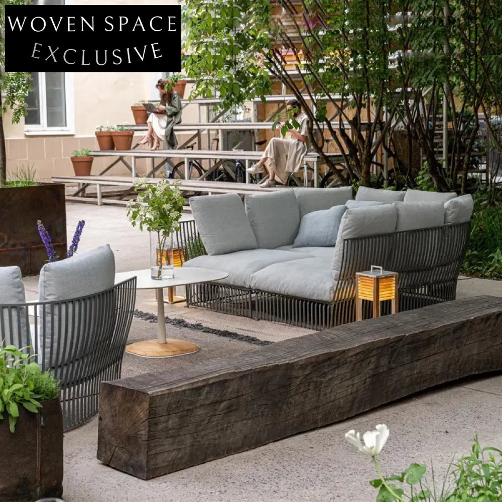 Luxury All-Weather Aluminum Outdoor Sectional Sofa Set with Fast-Dry Cushions