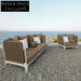 Luxury Aluminum Frame Outdoor Sectional Sofa with Braided Belt & Coffee Table