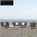 Luxury Aluminum Frame Outdoor Sectional Sofa with Braided Belt & Coffee Table