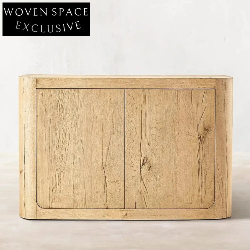 Luxury American Style Oak Wood 5-Door Sideboard Storage Cabinet for Dining