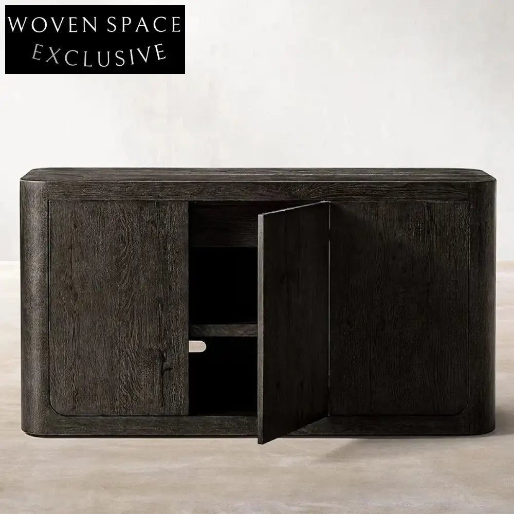 Luxury American Style Oak Wood 5-Door Sideboard Storage Cabinet for Dining