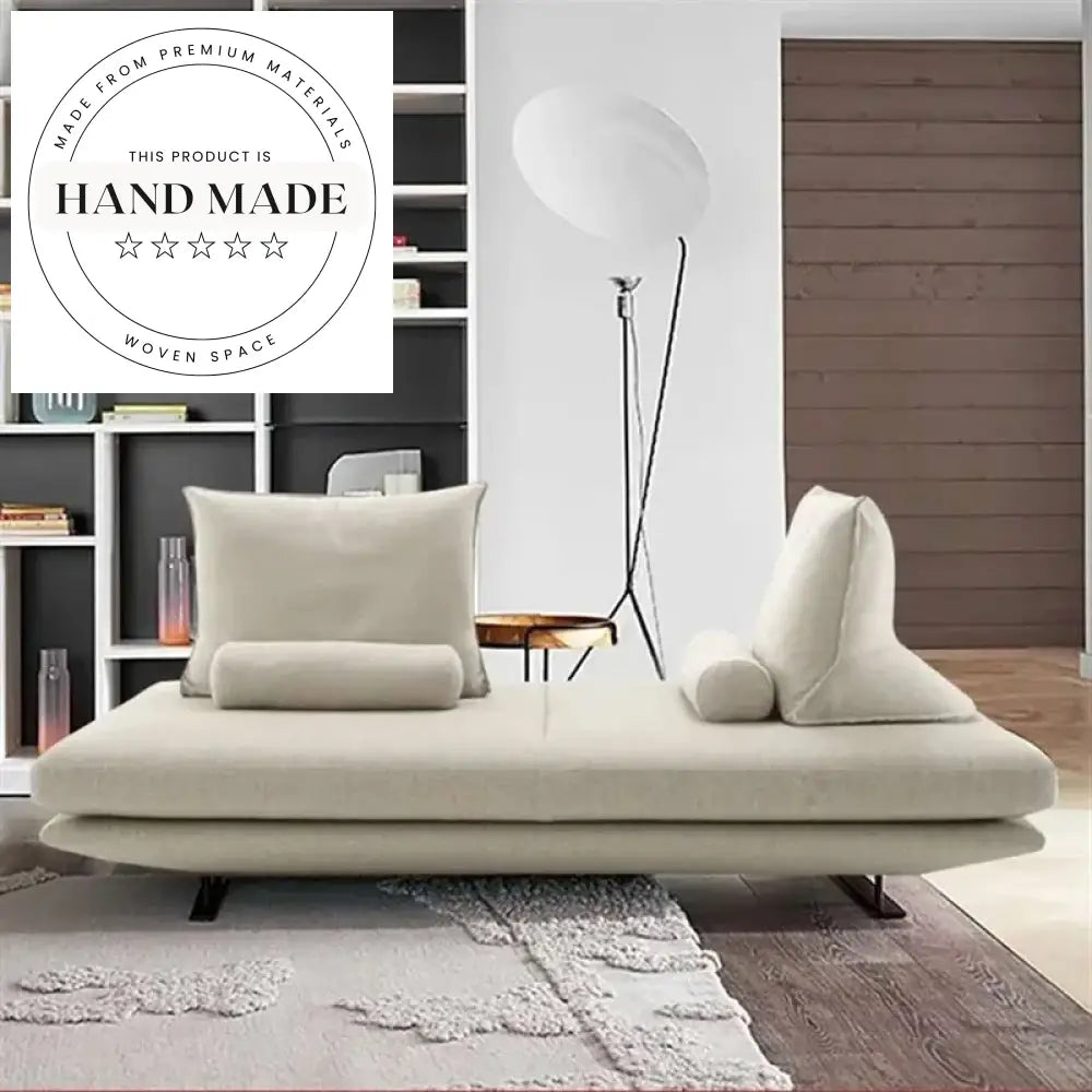 Luxury Beige Fabric Reclining Sectional Modern Living Room Sofa