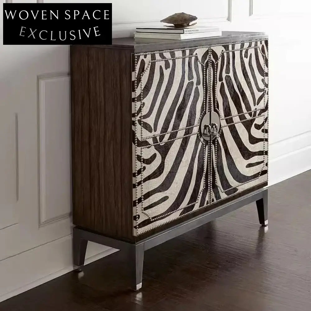 Luxury Birch Wood Entryway Hallway Side Cabinet for Elegant Living Room Space
