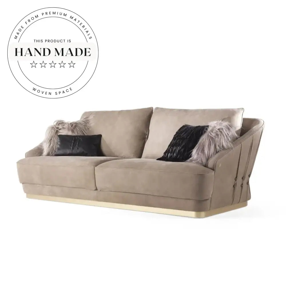 Luxury Black Genuine Leather Modern 4 Seat Sectional Sofa