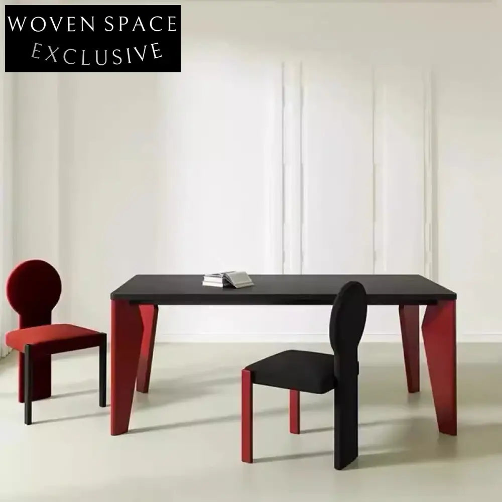 Luxury Black Solid Wood Rectangle Dining Table, Modern 6-8 Seat Design
