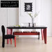 Luxury Black Solid Wood Rectangle Dining Table, Modern 6-8 Seat Design