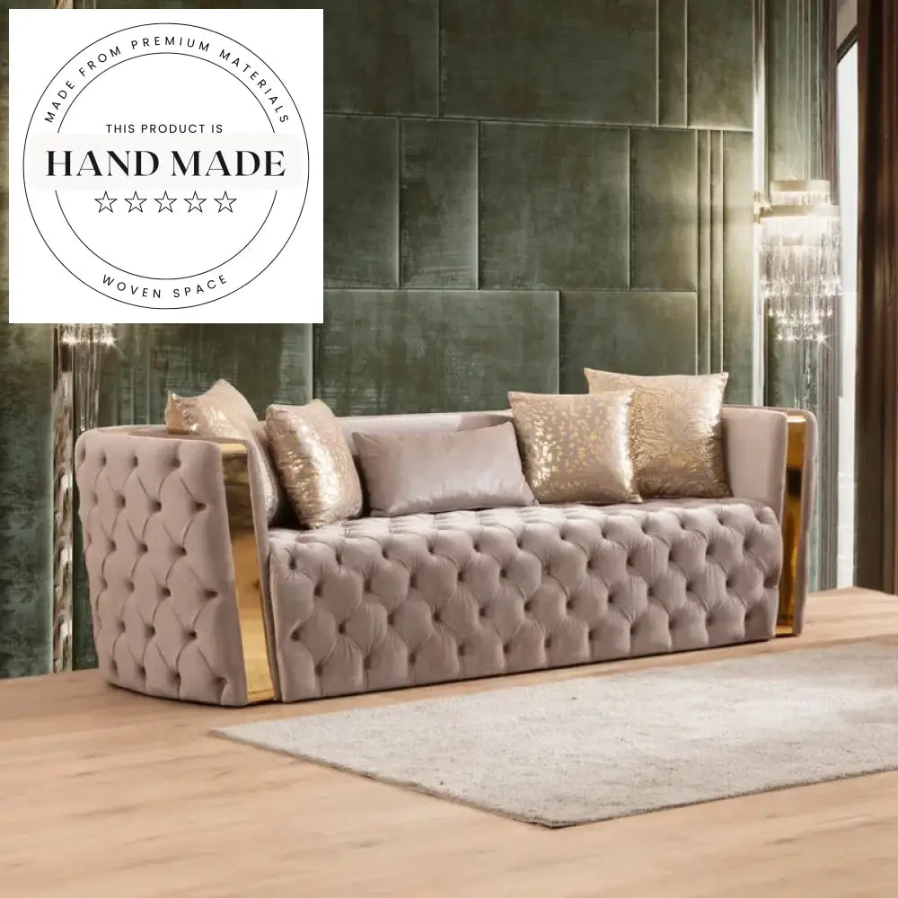 Luxury Black Velvet Tufted Upholstered Chesterfield 3 Seater Living Sofa