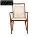 Luxury Black Walnut Ash Wood Leather Arm Dining Chair Lounge Chair