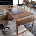 Luxury Black Walnut Wood Genuine Leather Executive Home Office Desk