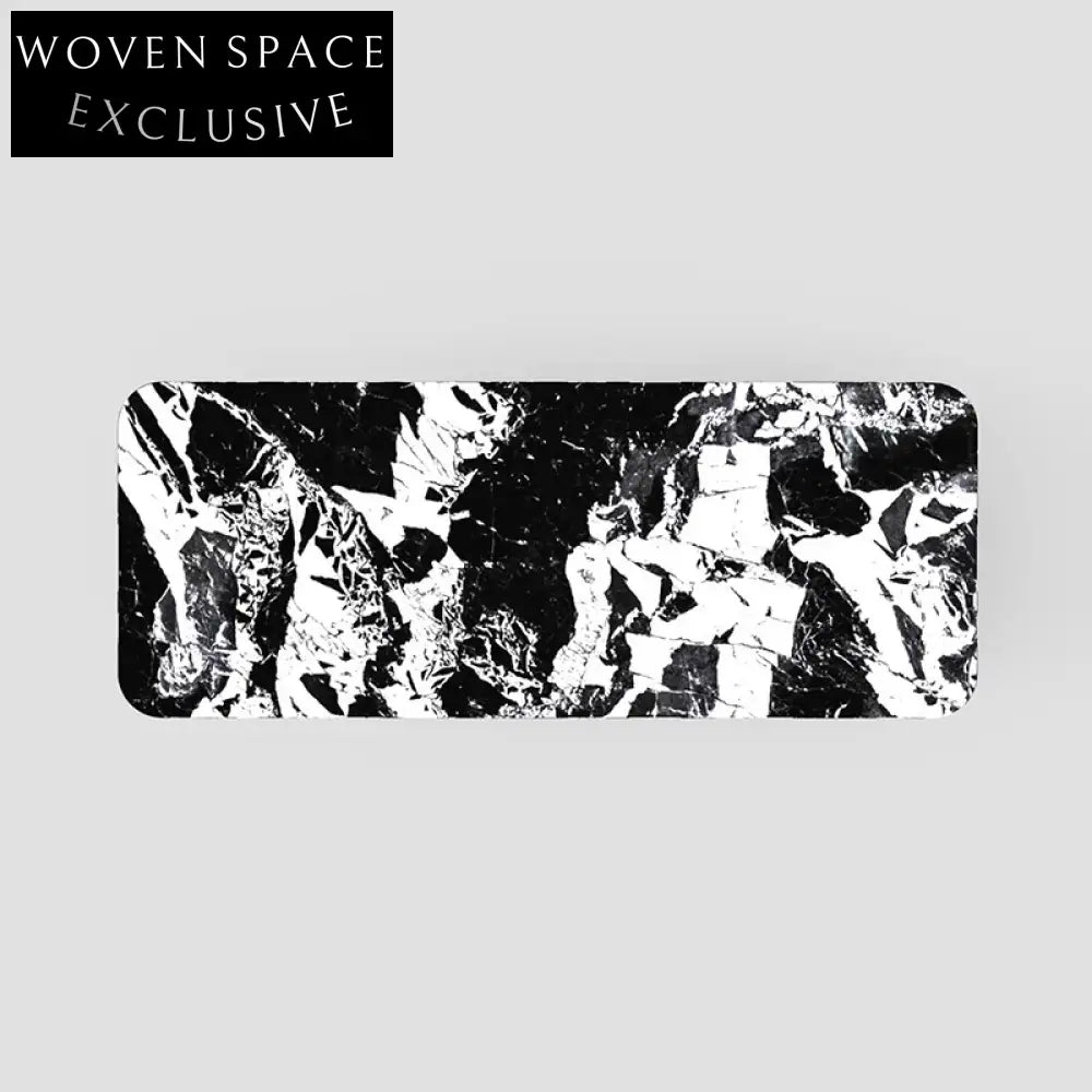 Luxury Black & White Natural Marble Console Table for Modern Entryways