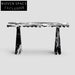 Luxury Black & White Natural Marble Console Table for Modern Entryways