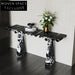 Luxury Black & White Natural Marble Console Table for Modern Entryways