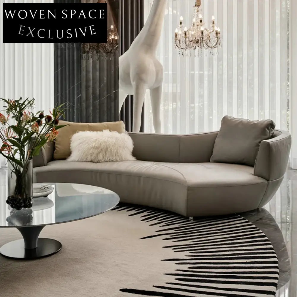 Luxury Black White Striped Wool Round Rug Handmade for Living Room Bedroom Study