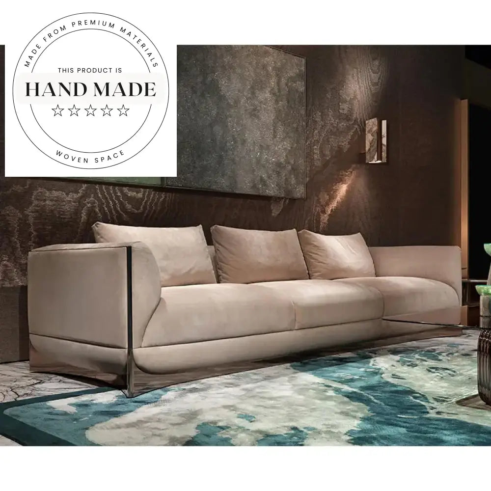 Luxury Blue Velvet Italian Modern Sectional Home Living Room Sofa