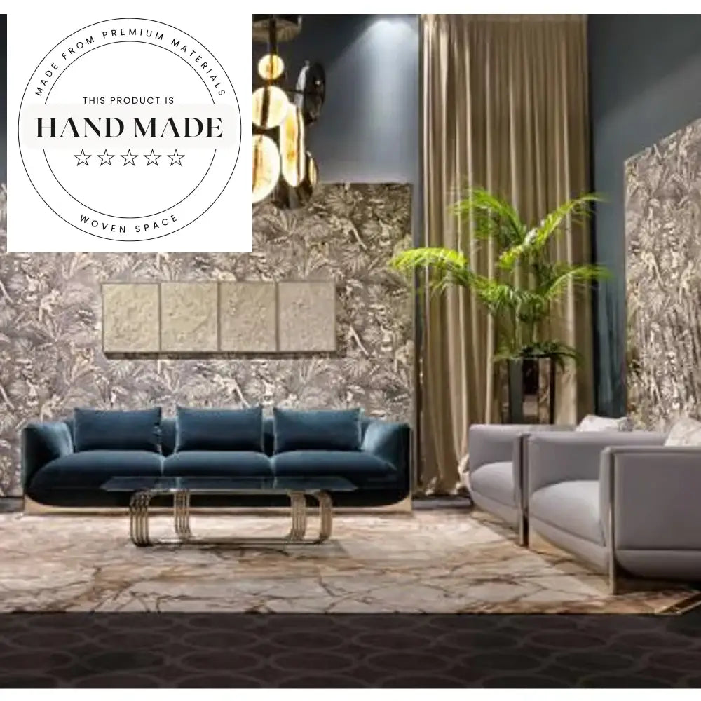 Luxury Blue Velvet Italian Modern Sectional Home Living Room Sofa