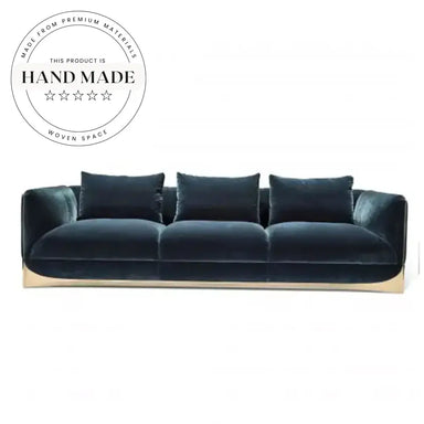 Luxury Blue Velvet Italian Sectional Living Room Modern Seating Sofa