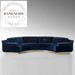 Luxury Blue Velvet Modern Half Round U-Shaped Curved Sectional Sofa