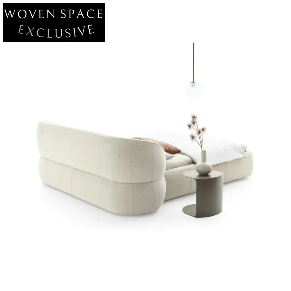 Luxury Boucle Fabric Upholstered Bed Frame with Adjustable Modern Design