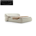 Luxury Boucle Fabric Upholstered Bed Frame with Adjustable Modern Design