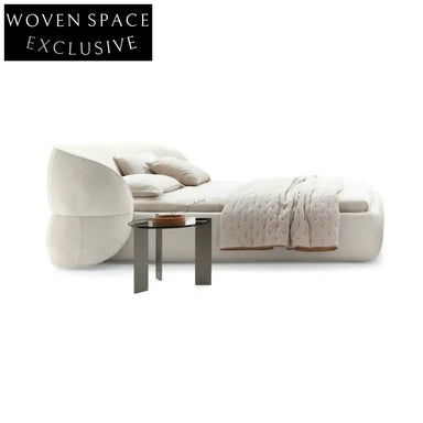 Luxury Boucle Fabric Upholstered Bed Frame with Adjustable Modern Design