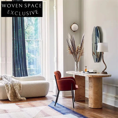 Luxury Burl Veneer Modern Home Office Desk, Solid Wood Dressing Table Furniture