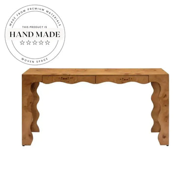 Luxury Burl Wood Executive Rectangle Modern Office Desk