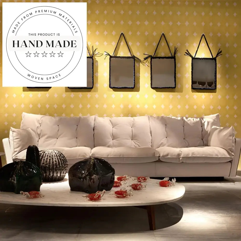 Luxury Button Tufted Upholstered Down Italian Design Sectional Chesterfield Sofa