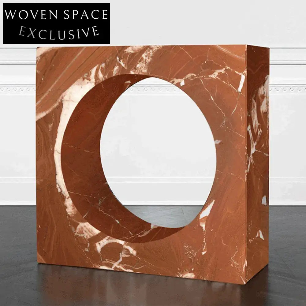 Luxury Calacatta Viola Natural Marble Plinth Bridge Living Room Console Table