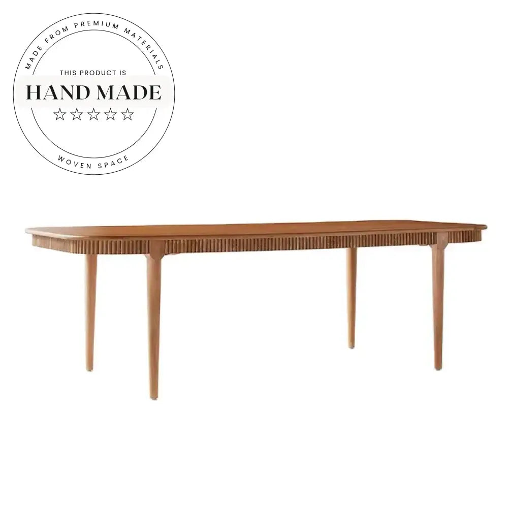 Luxury Ceramic and Oak Wood French Vintage Rectangular Dining Table